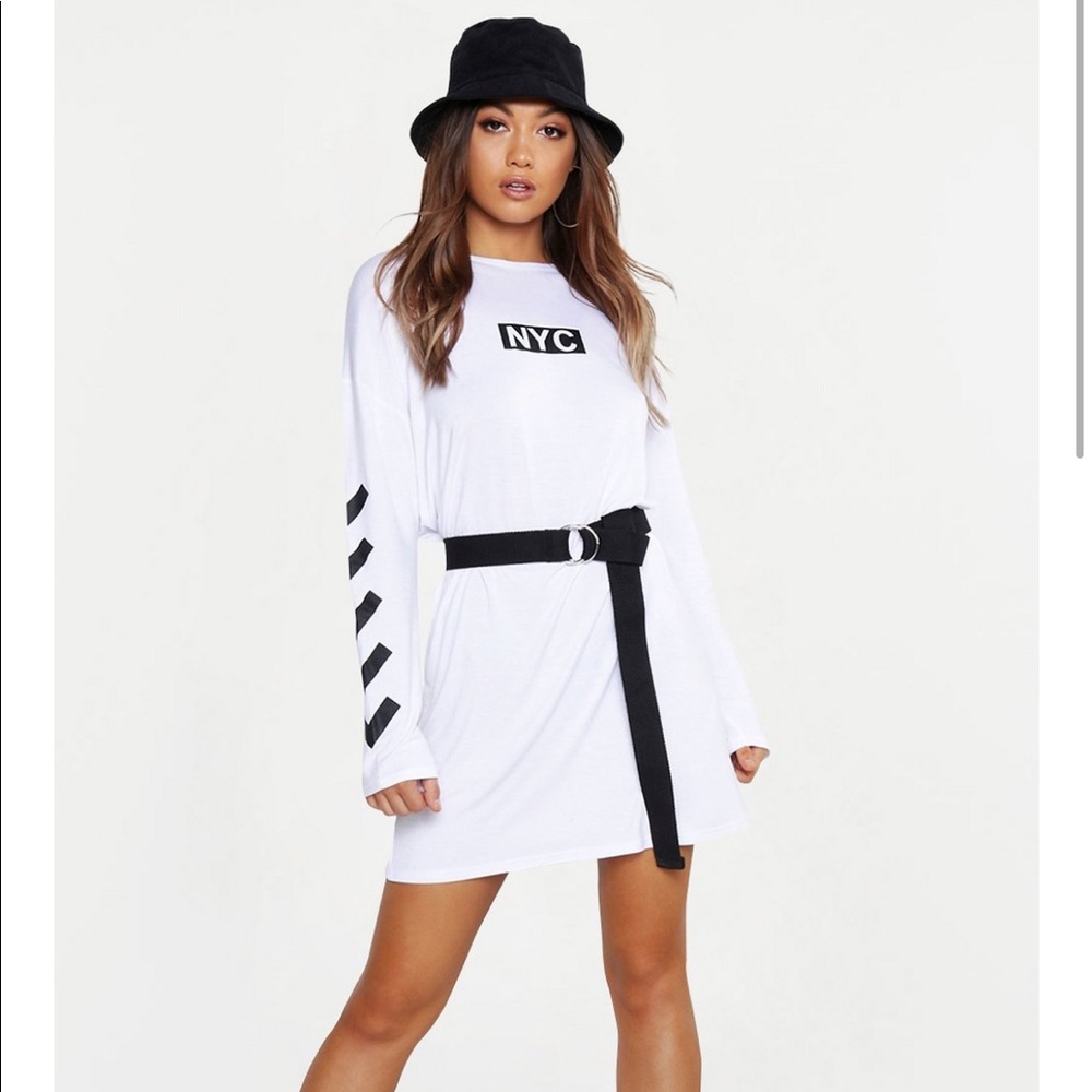 Boohoo NYC Long Sleeve T-Shirt Dress